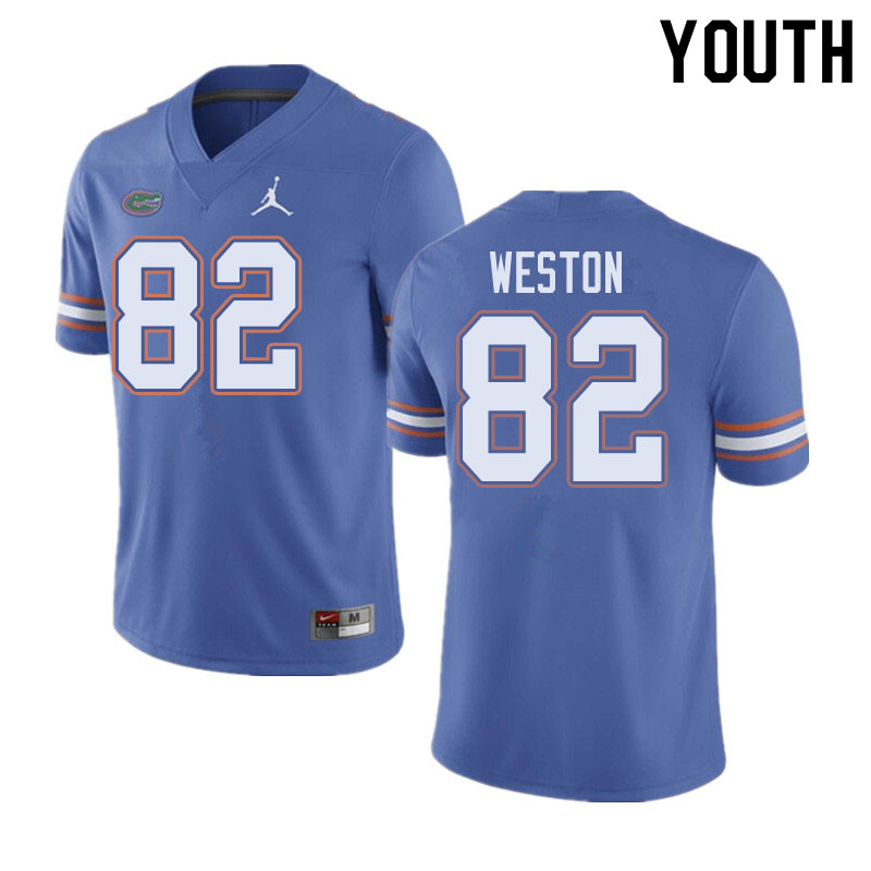 Jordan Brand Youth #82 Ja'Markis Weston Florida Gators College Football Jerseys Sale-Blue - Click Image to Close